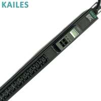 KAILES(KLS) Série K44S 32A 21C13+3C19 RS485 PDU en aluminium noir pour rack, 24 prises, 200-240VAC, OEM/ODM, centre de données