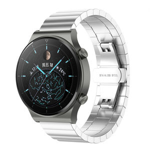 Correa de Reloj de Acero Inoxidable de 20 mm y 22 mm para Reloj Inteligente GT3 de 42 mm/46 mm - Marca HUANLONG, 5 Colores Disponibles - Product Image 6