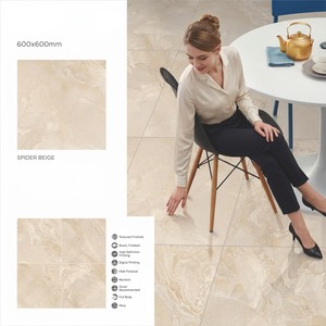 Carreaux de porcelaine nano brillants effet marbre blanc fumé 600x600mm – Collection numérique pour revêtements de sol intérieurs - Product Image 3