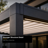 Pergola Motorizzata Intelligente RKOVE Serie C RK-C3 in Alluminio per Grandi Ville e Spazi Esterni