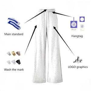 2025 verano Mujer cintura alta viejo dinero estilo traje pantalones Real Shot <span class=keywords><strong>blanco</strong></span> algodón Lino pierna ancha pantalones casuales con frente plano - Product Image 5