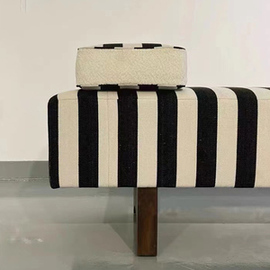 AOMISI <span class=keywords><strong>CASA</strong></span> <span class=keywords><strong>Banc</strong></span> ottoman long, repose-pieds, tabouret de canapé en <span class=keywords><strong>bois</strong></span> massif, tabouret de thé, marchepied, siège rembourré, pieds en <span class=keywords><strong>bois</strong></span>, salon - Product Image 2