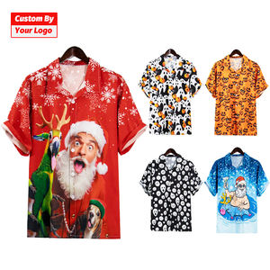 Camisa Hawaiana para <span class=keywords><strong>Hombre</strong></span>, Estilo Holgado, Lisa, Personalizable, Informal, de Playa, Manga Corta, Tejido Transpirable, Superventas - Product Image 1