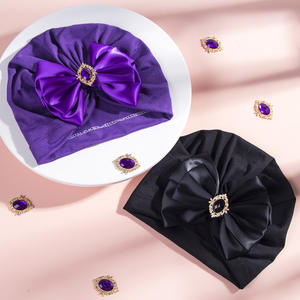 Chapeau en strass avec gros nœud pour enfants, pull, chapeau, Turban, couleur unie, dédie aux bébés, déco d'anniversaire - Product Image 6