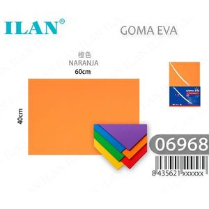 Foglio di Schiuma EVA ILAN 60x40cm Arancione, Materiale per Artigianato - Product Image 1