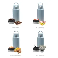 Gobelet isolé sous vide en acier inoxydable de 32oz avec compartiment bouteille d'eau