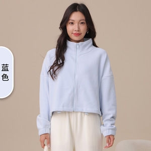 Abbigliamento da <span class=keywords><strong>donna</strong></span> per inverno <span class=keywords><strong>Crop</strong></span> Top con cerniera coulisse Cappotto da <span class=keywords><strong>donna</strong></span> in pile giacca da esterno giacche da <span class=keywords><strong>donna</strong></span> - Product Image 6