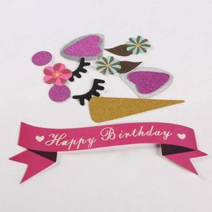 Décorations de gâteaux écologiques en forme de <span class=keywords><strong>licorne</strong></span> pour les fêtes d'anniversaire des enfants, les baby showers, décorations de gâteaux et drapeaux - Product Image 5
