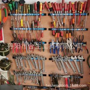 Tira magnética para herramientas de acero al carbono, estante de almacenamiento de pared para garaje, sin perforaciones, de un solo nivel, acabado pulido - Product Image 1