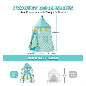 Tente de jeu pop-up pour enfants de qualité supérieure, en tissu ultra doux, pour l'intérieur et l'extérieur, avec étoiles et fenêtre - Product Image 2