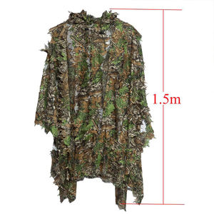 Sturdyarmor Léger Respirant Polyester Caché <span class=keywords><strong>Poncho</strong></span> Multi-Terrain <span class=keywords><strong>Camouflage</strong></span> <span class=keywords><strong>3D</strong></span> Feuilles Chasse Cape Furtif Ghillie - Product Image 2