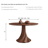Table à manger ronde en bois massif, couleur noyer, modèle 2026, pour 4 personnes, usage domestique, vente chaude