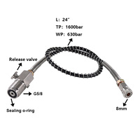 Adaptateur de charge de remplissage HPA Mini Diving DIN Connect avec tuyau haute pression de 24 pouces
