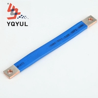Connecteur flexible en feuille de cuivre isolé bleu pour système de batterie de véhicule électrique à énergie nouvelle, liaison de distribution de puissance à courant élevé