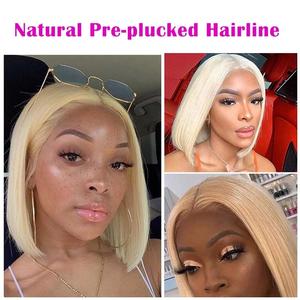 Perruques Bob en Dentelle Complète HD, Cheveux Vierges Brésiliens, Couleur Blonde Miel 613, Mèches Colorées, Vente en Gros à Prix Bas - Product Image 4