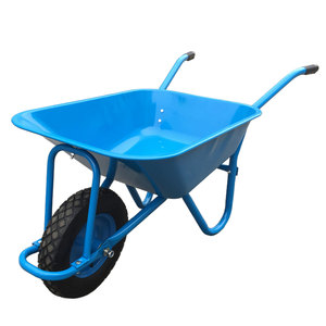 Brouette de chantier robuste WB5009 150 kg avec roue pneumatique 4.00-8, plateau en acier 0,6 mm thermolaqué, brouette de jardin - Product Image 1