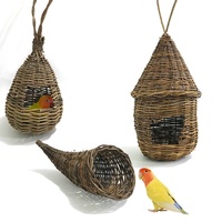 Vogelopvang Nest Papegaai Nest Raam Vogelhuisje Handgemaakt Hangend Vogelhuisje Warm Stro Benodigdheden Zwaluw Vogelnest