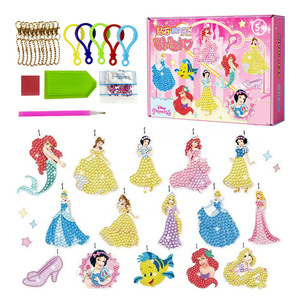 Porte-clés de peinture diamantée DIY fait main, licorne sirène, pendentif autocollant diamanté pour enfants - Product Image 6