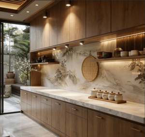 Juego de Muebles de Cocina de Lujo Personalizados BALOM, Gabinetes de Cocina Modernos de Madera Maciza, Juego Completo Listo para Armar - Product Image 4