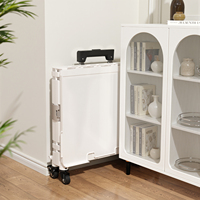 Chariot de transport multifonctionnel en plastique industriel extra large de 65 L pour l'organisation de la cuisine et de la buanderie, glisse silencieuse et fluide