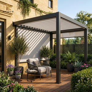 Pergola bioclimatique moderne RKOVE 3x4m autoportante pour jardin périurbain, station de grillades, abri pour grillades du week-end - Product Image 3