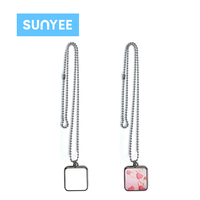 Collier en métal Sunyee tendance, vierge pour sublimation, avec pendentif creux pour diffusion d'huiles essentielles et impression photo