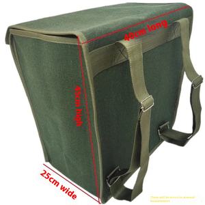 Custom Large Green Square Canvas <b>Tool</b> Kit <b>Storage</b> <b>Box</b> Portable Multi-layer Zipper Closure Thickened Backpack for Outdoor Use - Product Image 1