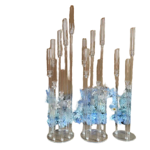 Centro de Mesa de Cristal Acrílico con 3/4/5/6/8/9/10 Cabezas de Diamantes para Decoración de Bodas y Navidad, Portavelas - Product Image 1