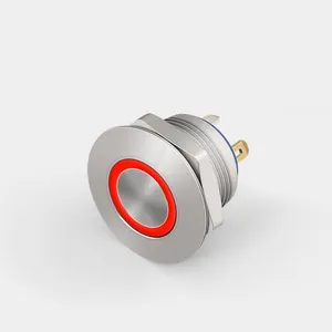 Mini interruptor de botão 12mm, interruptor de metal com botão spst, corpo curto, à prova d' água ip67, terminal de 12v para interruptor de energia elétrica