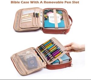Housse de protection pour livres brochés en polyester rembourré avec fermeture éclair, décontractée, simple, portable, personnalisable, pour Bible - Product Image 1