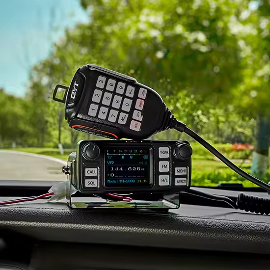 New Arrival QYT KT-5000 Mini Vhf Uhf Long Range Dual Band Mobile Detachable Front Panel 25w Radio 20km