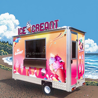 Remorque alimentaire mobile en acier inoxydable avec équipement complet, climatisation, machine à crème glacée, résistante à la rouille, pour utilisation en extérieur