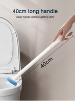 Système de nettoyage de toilettes portables jetables - Têtes jetables en PP 360 et base de support |   Prix de gros disponible