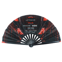 Grand éventail pliant en bambou - Accessoires pour la danse EDM, le cosplay et les concerts - Unisexe