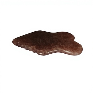 Masajeador facial personalizado con forma de onda de piedra Gua Sha de cuarzo de fresa para adelgazar el cuerpo herramienta de terapia física para Spa facial y de pies - Product Image 4