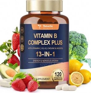 <span class=keywords><strong>Complesso</strong></span> Vitaminico B 13-in-1 con C, D3, K2 per Supporto Energetico e del Sistema Nervoso, 120 Capsule, Disponibile OEM/ODM - Product Image 1