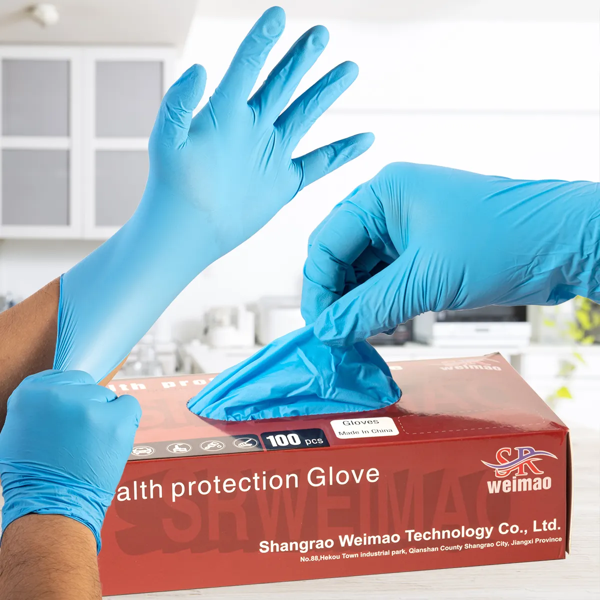 使い捨てニトリル手袋耐久性のある家庭用クリーニング手袋、タトゥー手袋、防水多機能手袋適切なF