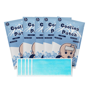 KB Factory Outlet Fever <b>Cooling</b> Gel Patch <b>Pads</b> Elastic Stickiness Blue Hydrogel Antipyretic Paste for Child Forehead Use CE - Product Image 5