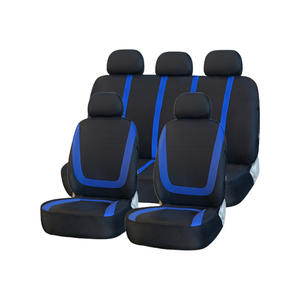 Funda de cuero PU para asiento de coche, conjunto completo de 5 asientos, costura fina, color negro y rojo - Product Image 2