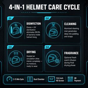 Nueva Máquina de Limpieza de Cascos de Motocicleta Totalmente Automática e Inteligente con Tecnología Ultrasónica de Agua Fría - Product Image 5