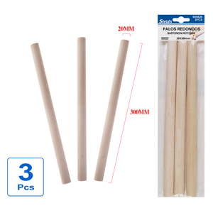 Set di 3 aste rotonde in legno 20x300mm per progetti artigianali e fai da te - Product Image 1