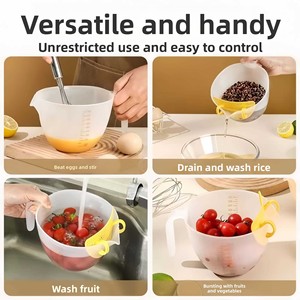 Taza medidora transparente de gran capacidad, tazón para batir huevos, tazón con mango, tazón medidor para mezclar líquidos con escala para herramienta de cocina para hornear - Product Image 4