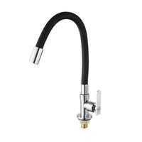 Robinet de cuisine en plastique ABS, finition noire, classique, mitigeur d'eau froide pivotant