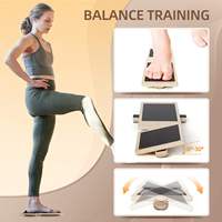 Tabla de equilibrio de un solo pie, tabla de madera antideslizante para ejercicio corporal, Corrector de postura, fortalecedor de tobillo para cintura física