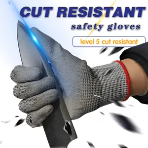 Durable PU Coated Work Gloves Anti Cut Gloves Level 5 For Hand Protection