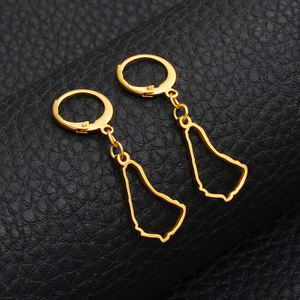 बारबाडोस द्वीप मानचित्र और ध्वज प्रतीक सोने के रंग इयररिंग्स या उपहार के लिए स्टेनलेस स्टील स्टड स्टेनलेस स्टील स्टड - Product Image 3