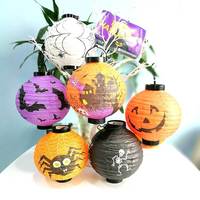 Lanterne en papier pliable illuminée à LED avec motif araignée, citrouille et fantôme, prix de gros Nicro, décoration de fête d'Halloween