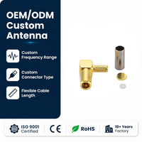 Connecteur Mâle MMCX à Angle Droit 90 Degrés 50 Ohms Plaqué Or Prise RF pour Câble Coaxial RG178 1.13mm Prise en Charge OEM Personnalisée