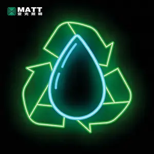 Publicidade personalizada Logotipo Led Sinal Eco Reciclar Rótulos Sinal De Neon Economize Água Energia Verde Led Neon Lights para Wall Office Room Decor