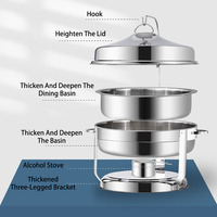 Gold Runde Edelstahl Buffet Food Warmer Chafing Dishes Set für Home Party Hotel Restaurant
